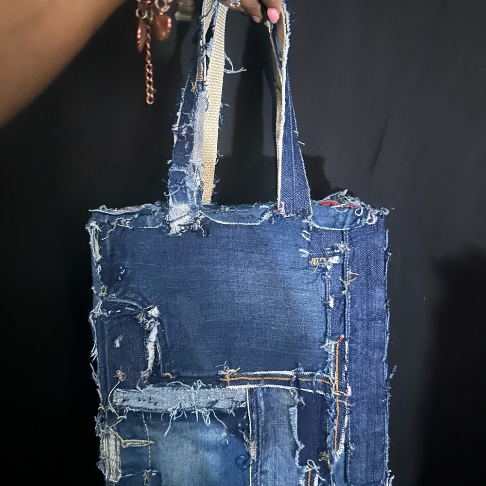 Handcrafted Denim Patchwork Tote - image 1